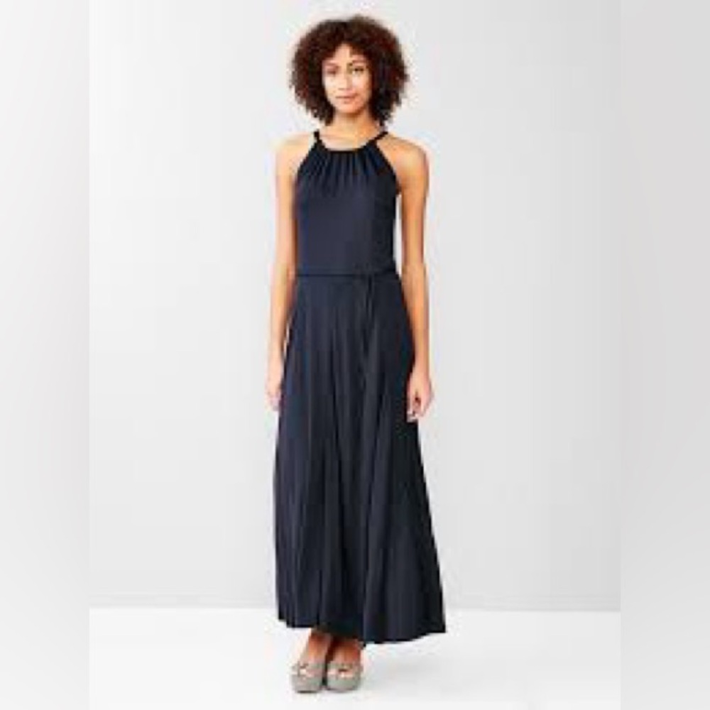 NWT Gap True Black Panel Maxi Dress Size S